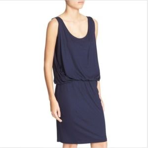 TRINA TURK NAVY FRONT TO BACK SHEATH DRESS